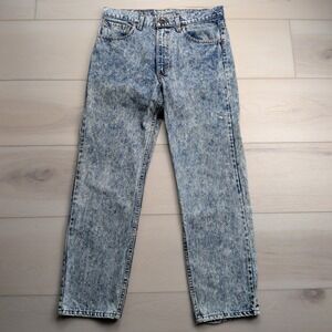 Vintage 80s Levis 505 Jeans Mens 33x30 Acid Wash Blue Denim Red Tab Made In USA